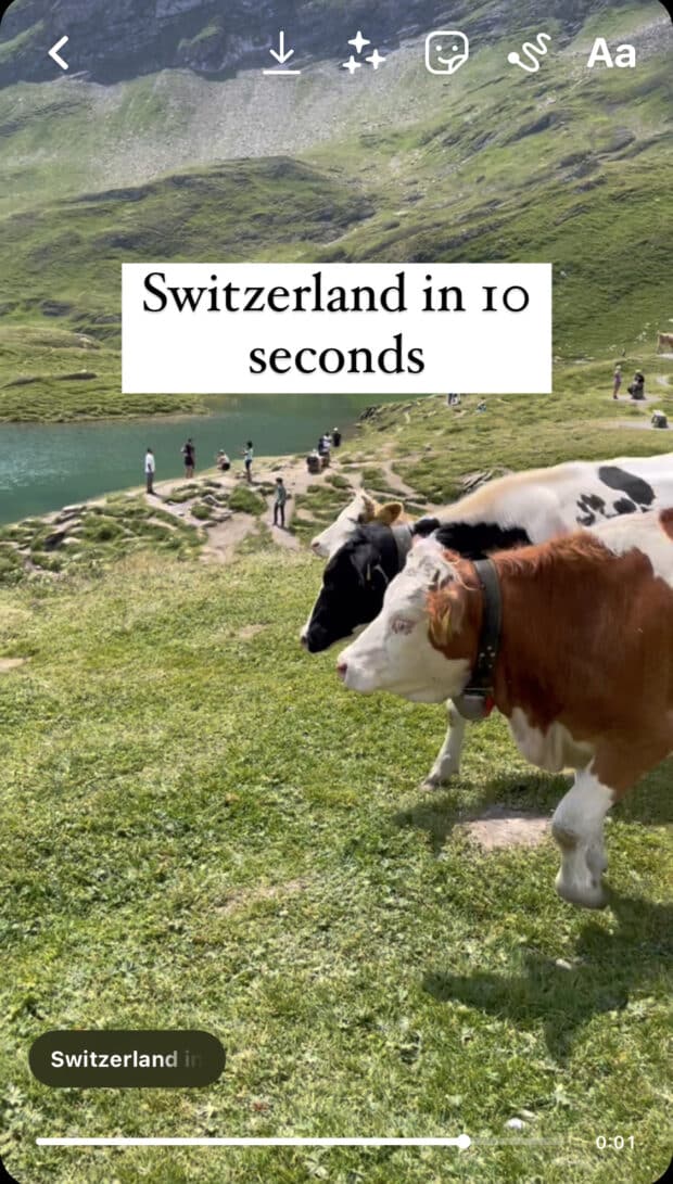 瑞士在10秒内卷轴示例