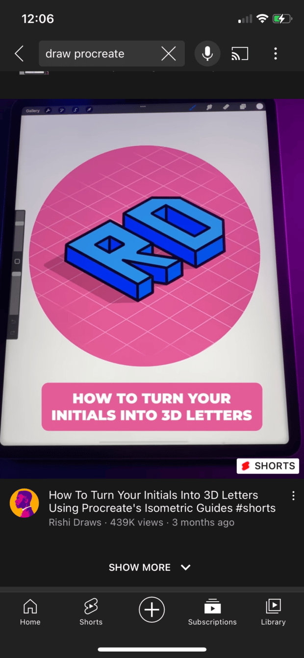 绘制生育YouTube短片3D字母